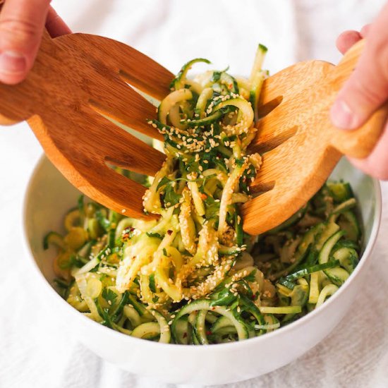 Asian Spiralized Cucumber Salad