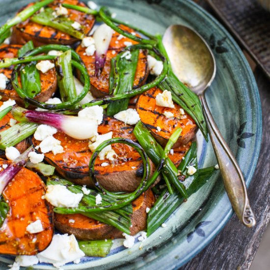 Grilled Sweet Potato Chevre Salad