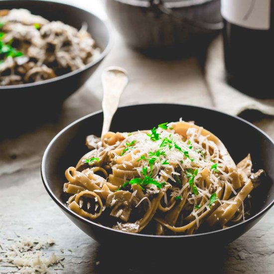 Vegetarian Fettuccine Carbonara