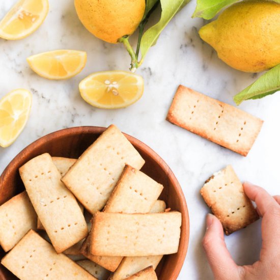 Lemon Shortbread Cookies (GF+Vegan)