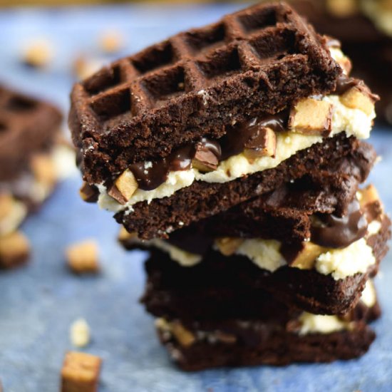 Waffled Brownie Hot Fudge Moose Tra