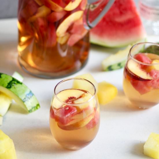 Peach Watermelon Rosé Sangria