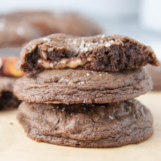 Rolo Stuffed Chocolate Cookies