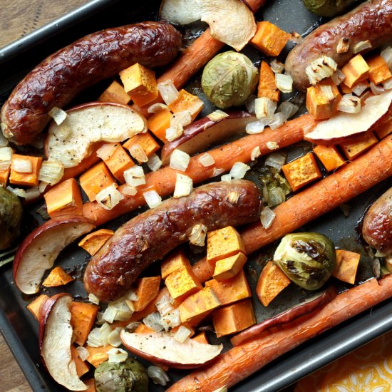 Oven Roasted Fall Veggies & Sausage