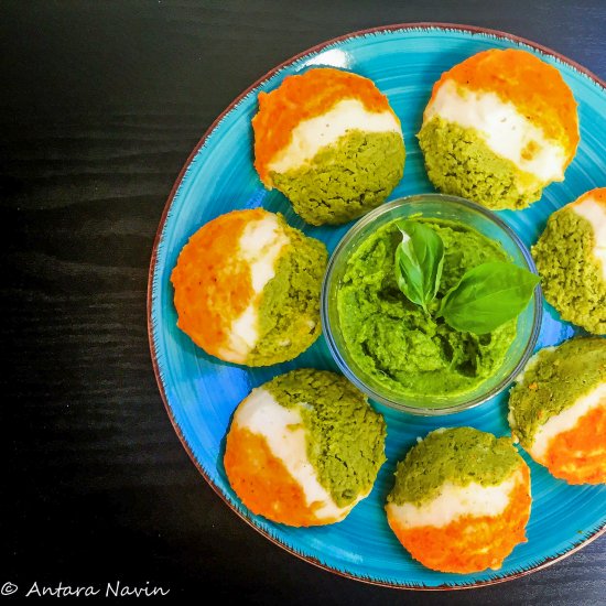 Tricolor Soft Rice Idlis