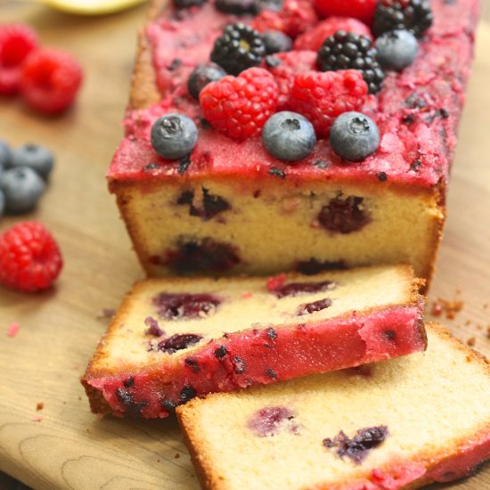 Summer Fruit Drizzle Cake