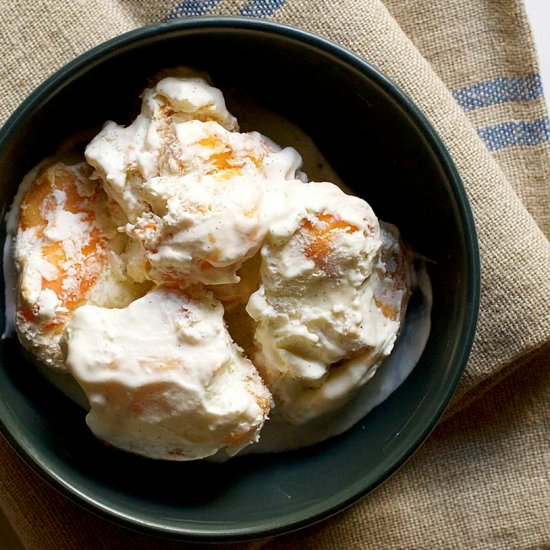 No Churn Peach Ice Cream