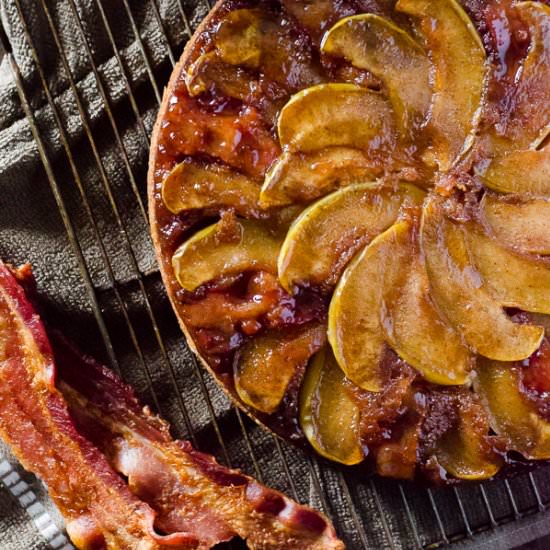 Spiced Apple Bacon Upside Down Cake