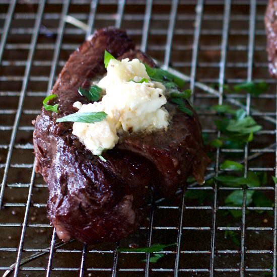 Steaks with Blue Cheese Butter