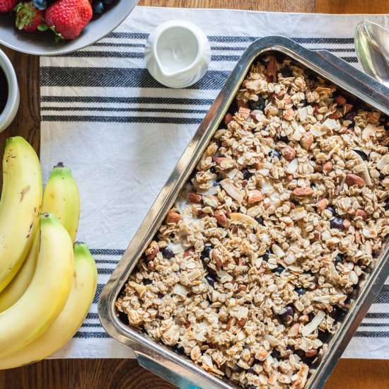 Coconut Baked Oatmeal with Berries