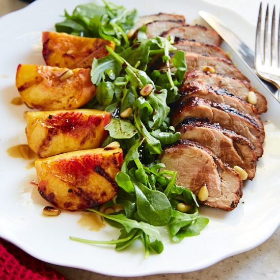 grilled pork tenderloin peach salad