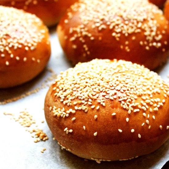 Sesame Seed Brioche Buns