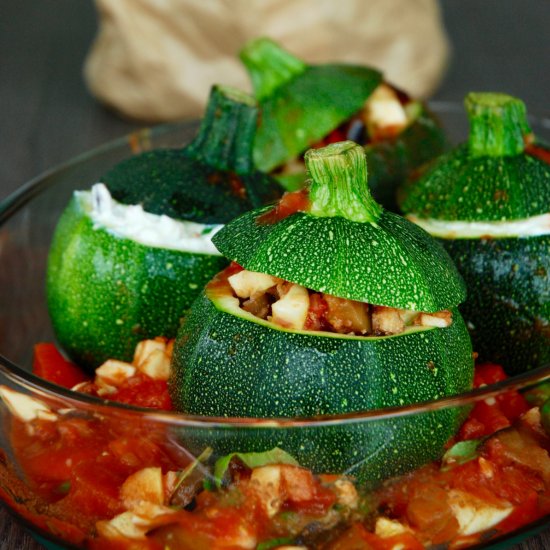 Vegetables stuffed zucchini