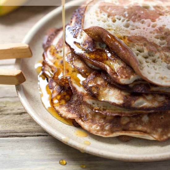 Easy Banana Sourdough Pancakes