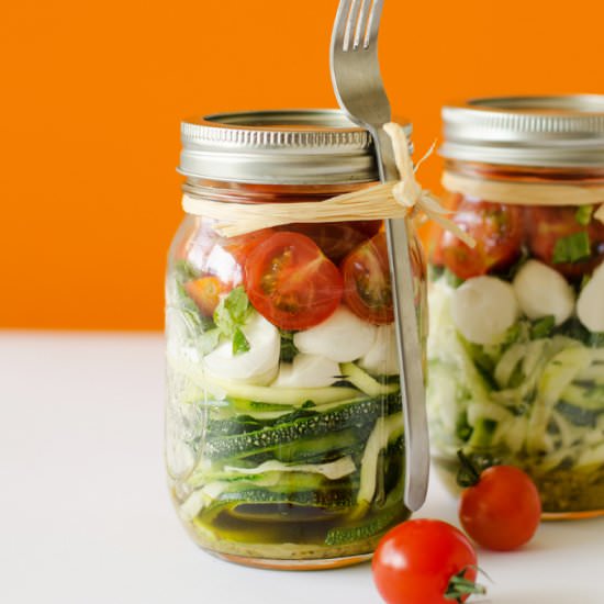 Spiralized Zucchini Caprese Salad