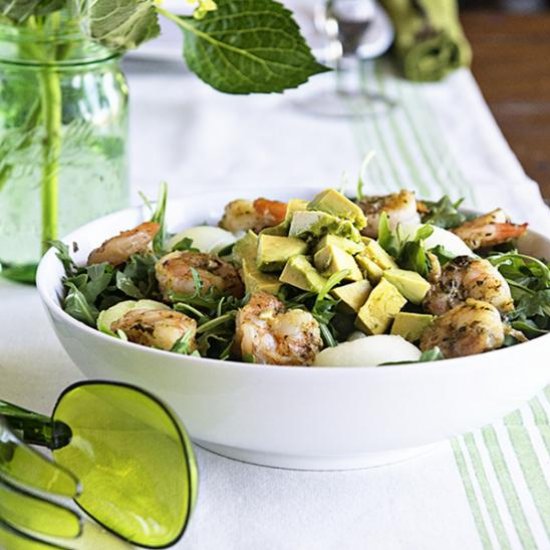 Pesto Shrimp Avocado Salad