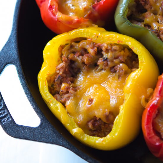 Ground Turkey Stuffed Peppers