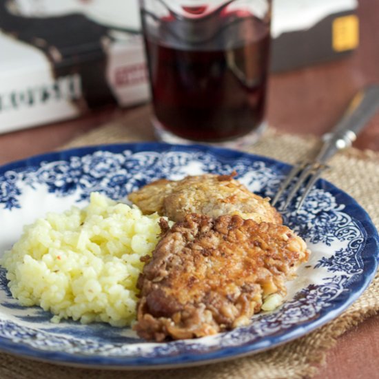 Veal Cutlets in Red Wine