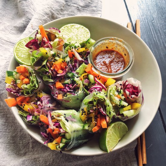 Rainbow spring rolls