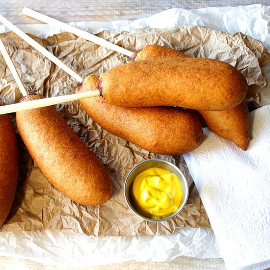 Fried Bratwurst on a Stick