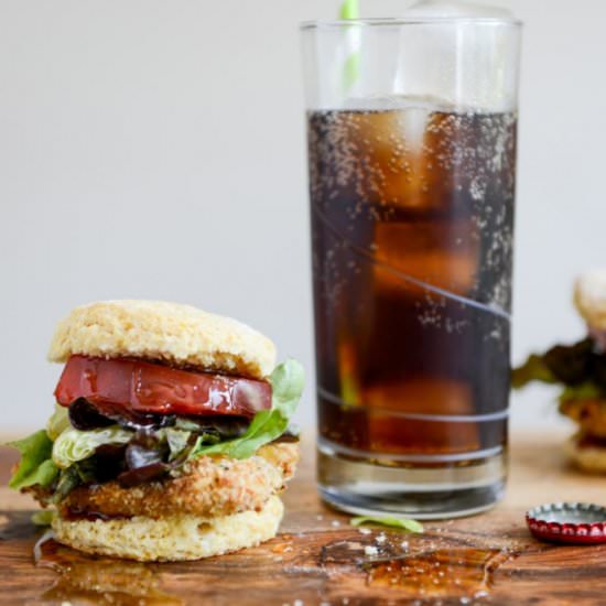 baked chicken + corn bread sliders