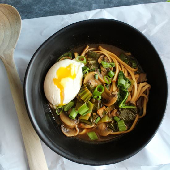 Mushroom and Bok Choy Udon Noodles