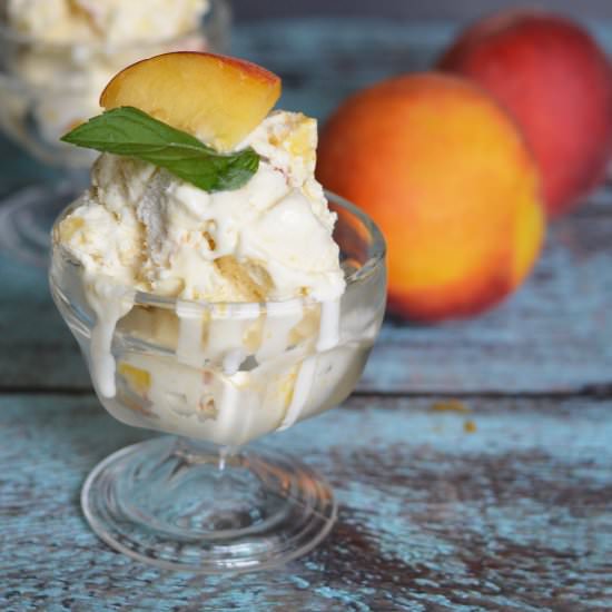 No-churn Peach Mango Ice Cream