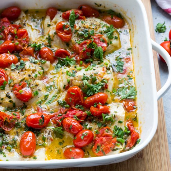 Cod with Tomato and Herb Butter