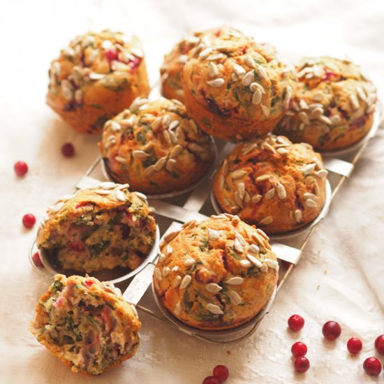 Savory spinach muffins