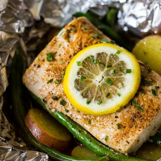 Grilled Mahi Mahi and Vegetables