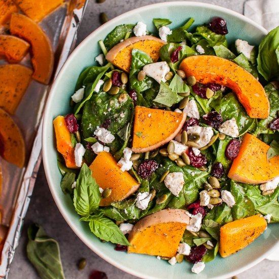 Butternut Squash Spinach Salad