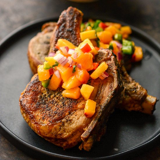 Pork Chops with Peach Salsa