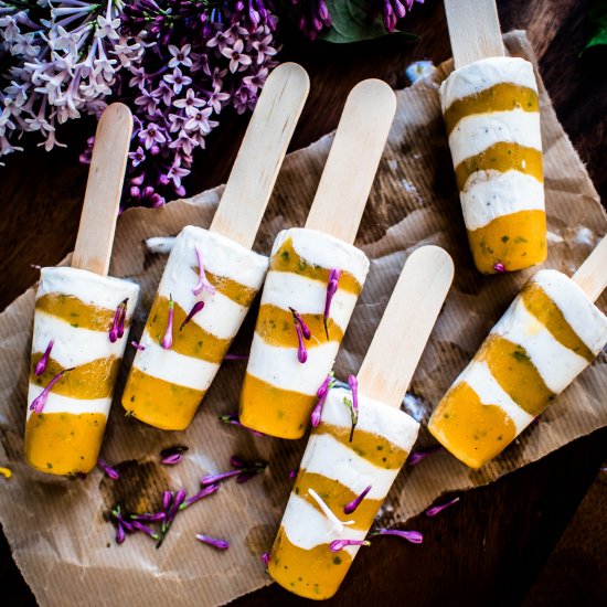 Mango bourbon vanilla popsicles