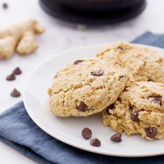 Vegan Chocolate Chip Ginger Scones