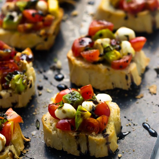 Avocado Caprese Bruschetta