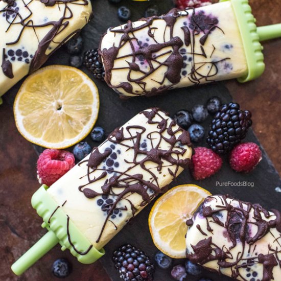 Creamy Lemon Berry Popsicles