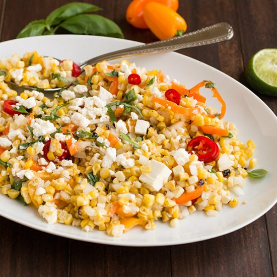 Grilled Corn Salad with Feta