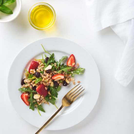 Arugula Almond Farro Salad