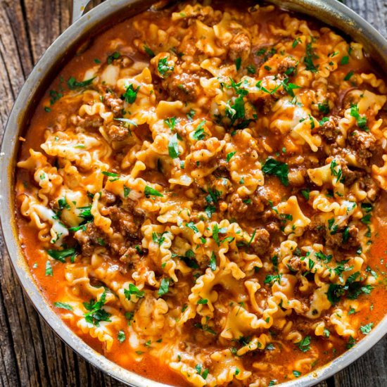 One Pot Hamburger Helper Lasagna