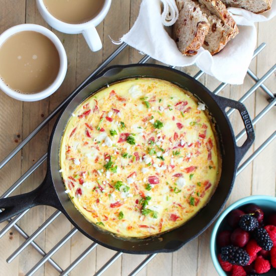 Pepper and Feta Cheese Frittata