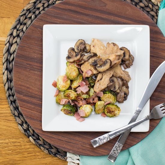 Mushroom, Chicken and Brussels Sprouts