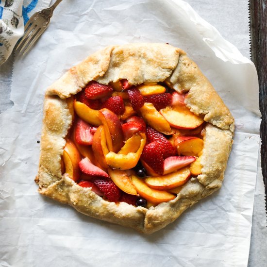 Nectarine and Strawberry Galette