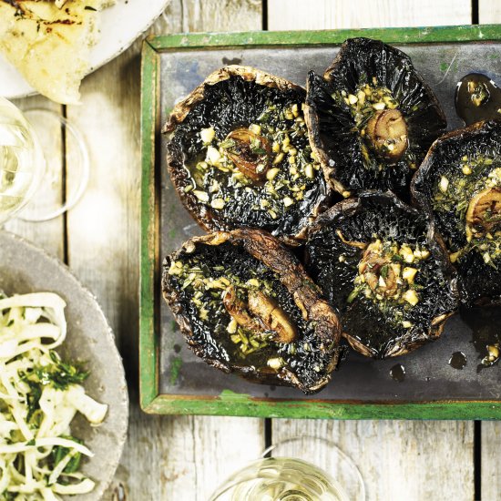 Grilled Mushrooms with Soy Butter