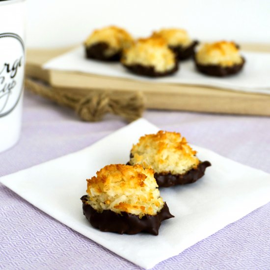 Chocolate-Dipped Coconut Macaroons