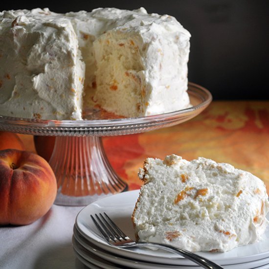 Peaches and Cream Angle Food Cake