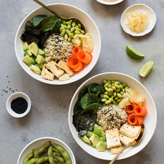 Deconstructed Sushi Bowl With Miso Dressing