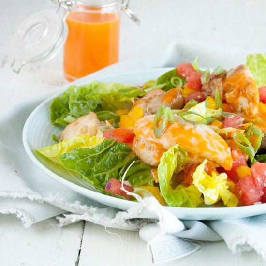 Salad with Marinated Chicken Thighs