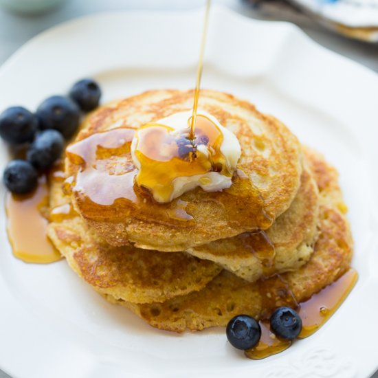 GF Cornmeal Sour Cream Pancakes