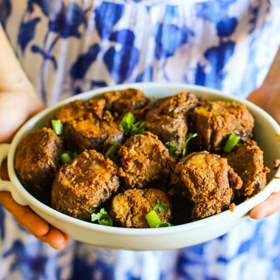 South Indian Stuffed Eggplant Curry