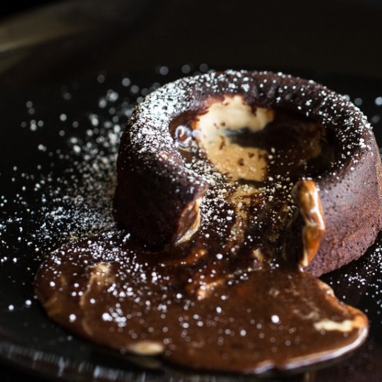 Molten Lava cake with peanut butter